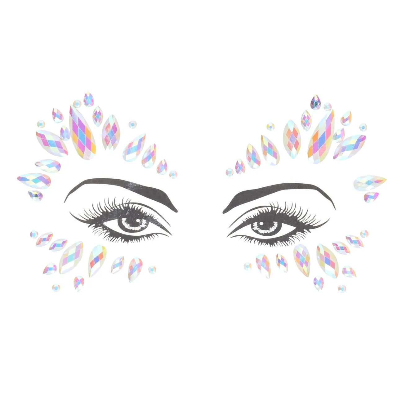 декоративное украшение (камни) на клеевой основе body jewelry stickers - face - glow in the dark - o в Москве