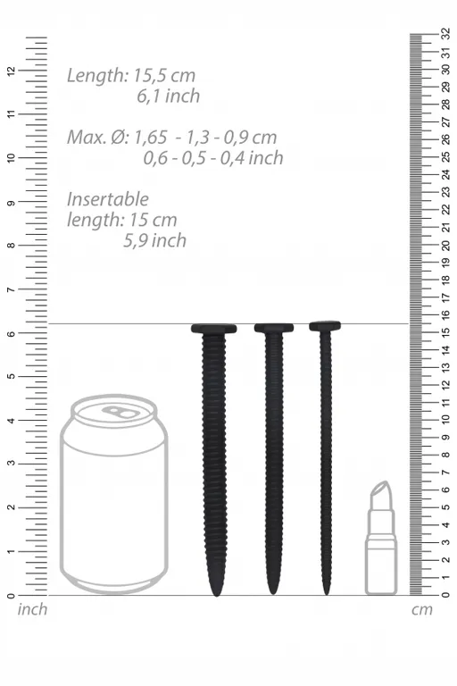 набор из трех стимуляторов уретры (струн) silicone screw plug set в Москве