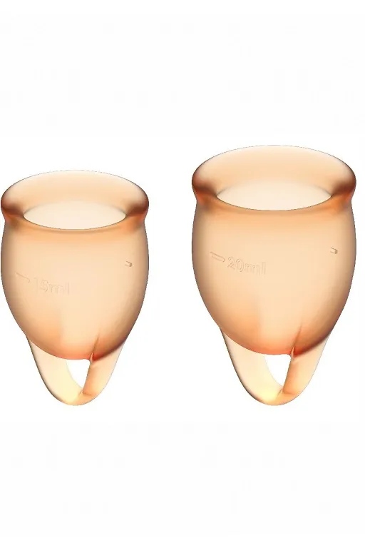 набор менструальных чаш satisfyer feel confident menstrual cup (orange) в Москве
