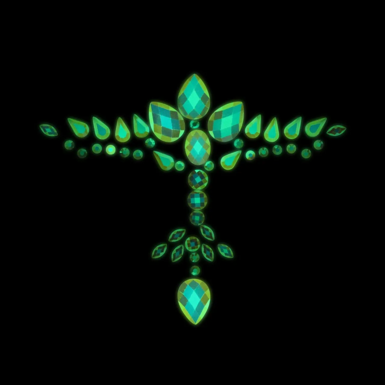 декоративное украшение (камни) на клеевой основе body jewelry stickers - chest - glow in the dark - в Москве