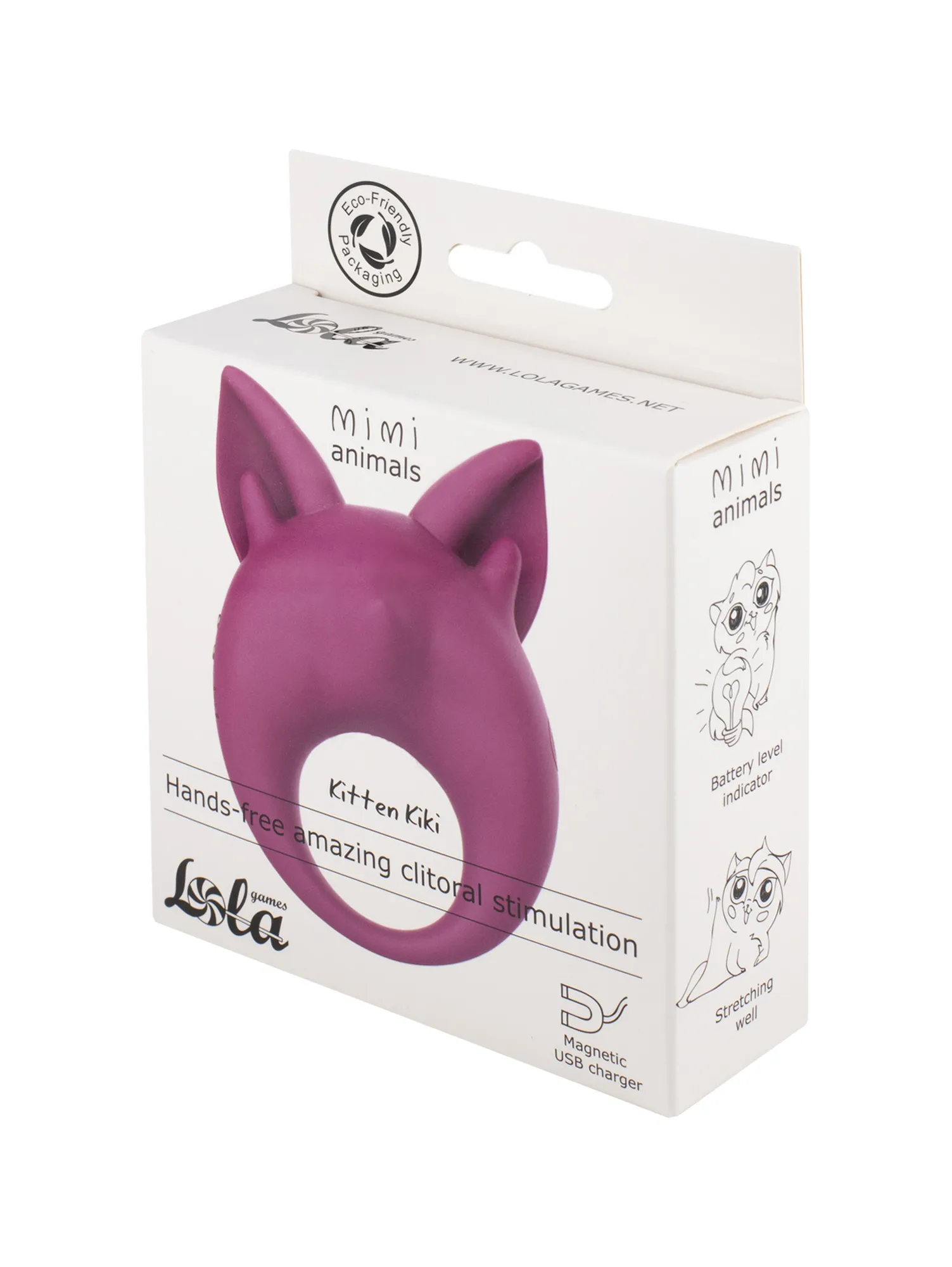 перезаряжаемое кольцо для клиторальной стимуляции mimi animals kitten kiki purple 7200-03lola в Москве