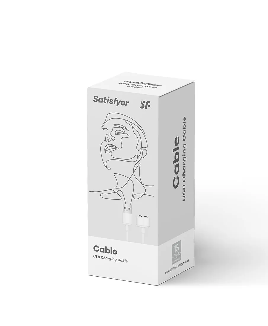 кабель для зарядки для вибромассажеров satisfyer usb charging cable white (boxed) в Москве