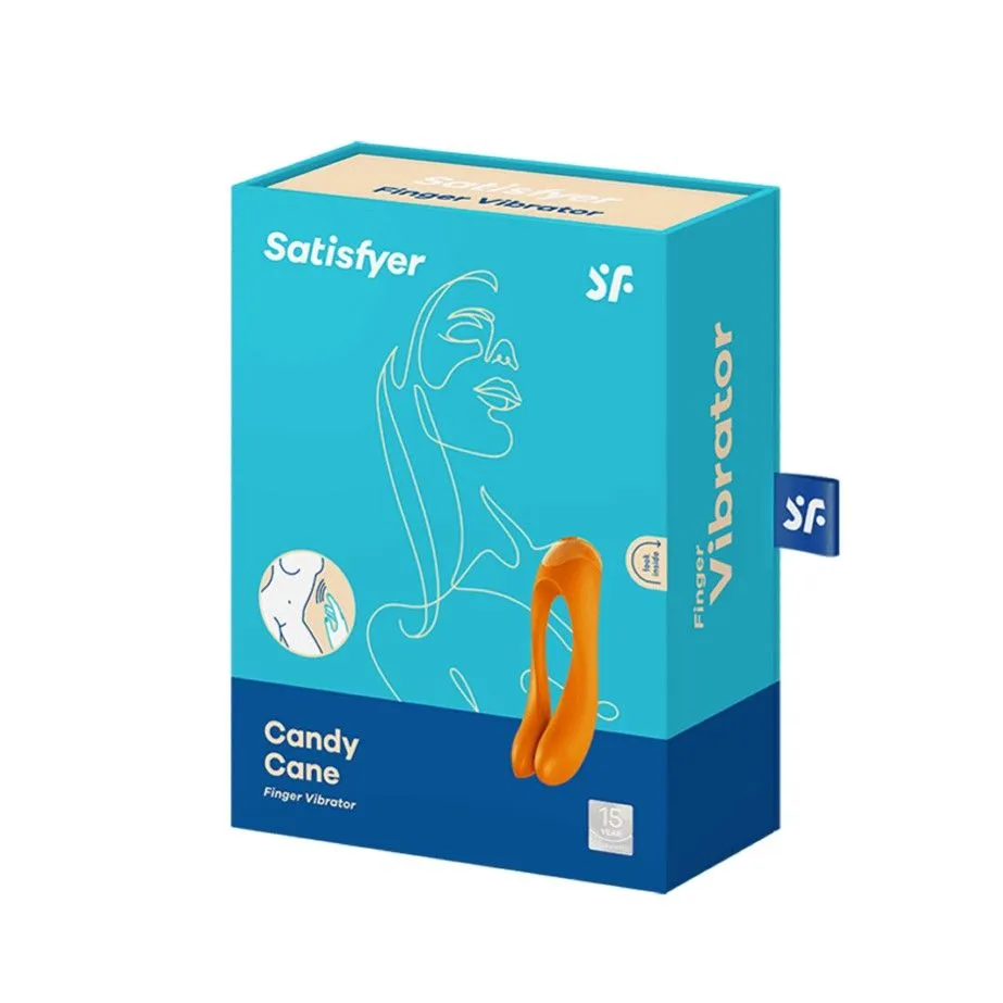 мини-вибратор на палец satisfyer candy cane, оранжевый в Москве