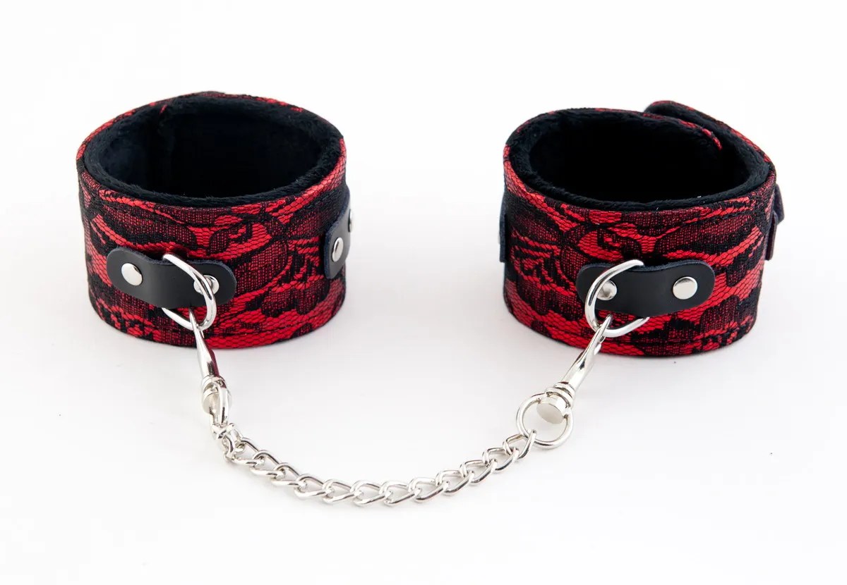 кружевные поножи toyfa marcus, красный, 46 см. в Москве