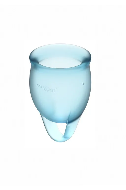 набор менструальных чаш satisfyer feel confident menstrual cup (light blue) в Москве
