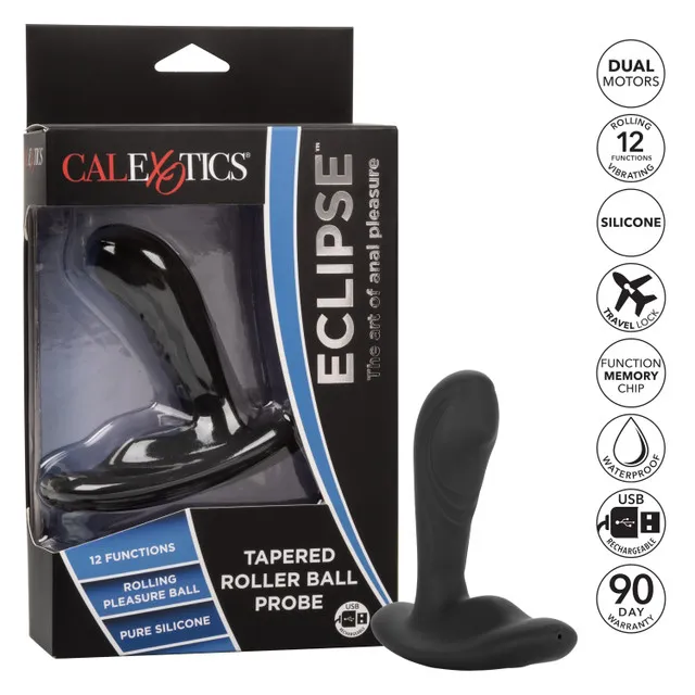 перезарежаемый силиконовый массажер простатыtapered roller ball probe с функцией "вращающийся шарик" в Москве