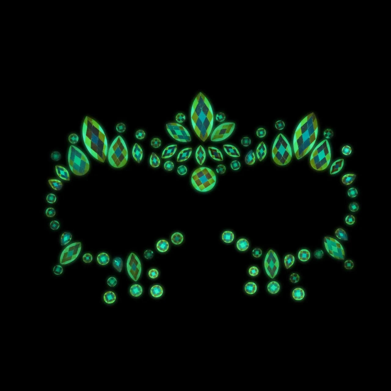 декоративное украшение (камни) на клеевой основе body jewelry stickers - face - glow in the dark - o в Москве
