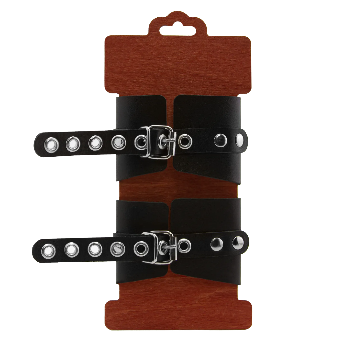 наручники pinkrabbit из черной кожи с красным декором в Москве