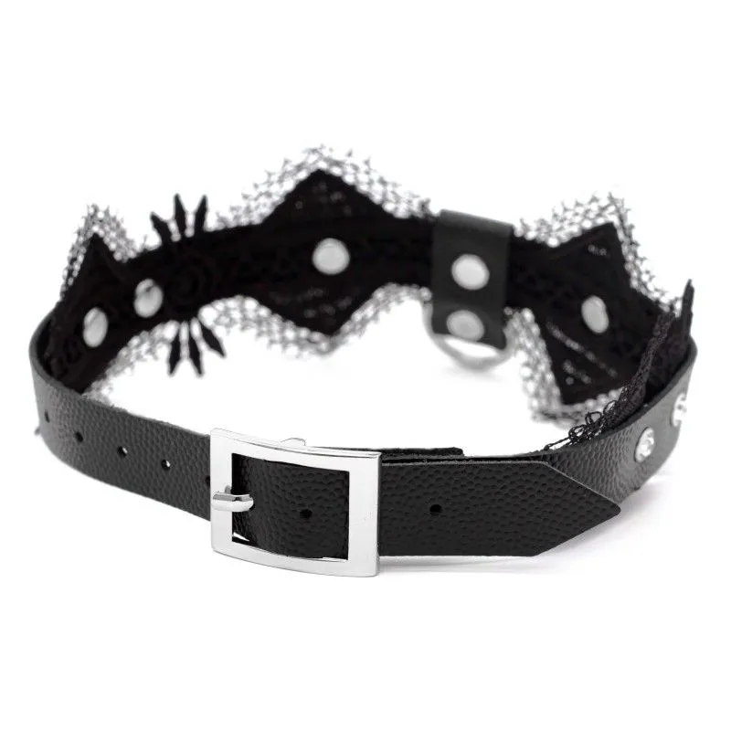 чокер с кружевом pinkrabbit чёрный в Москве