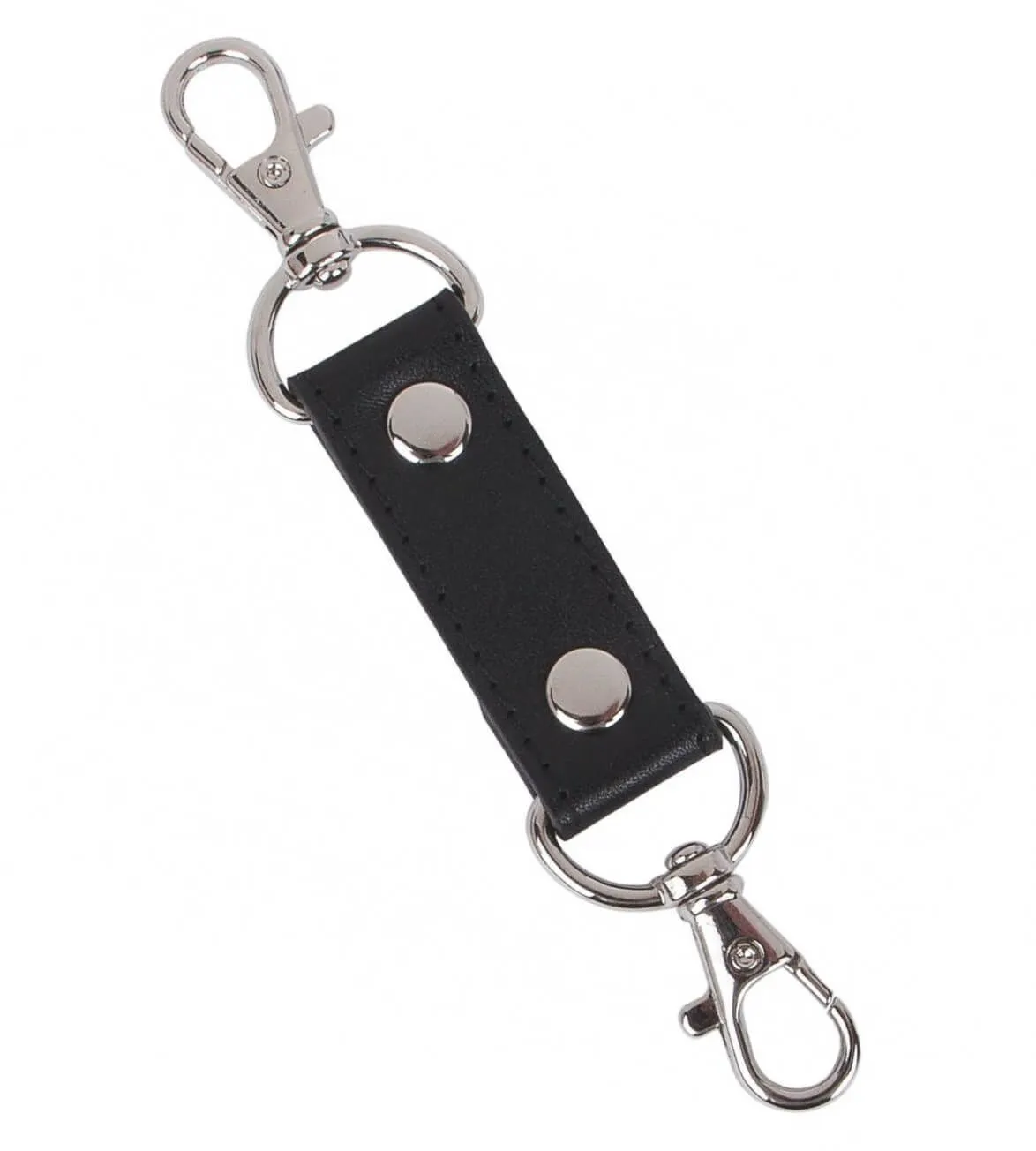 сцепка кожаная tm fire horse с двумя карабинами, черная в Москве