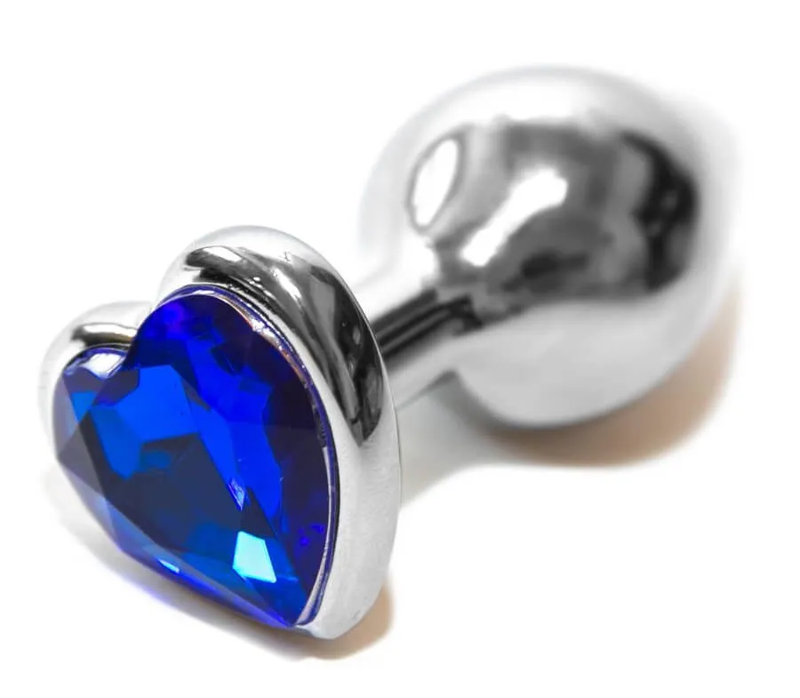 анальная пробка lovetoy rosebud heart, с синим камнем в Москве