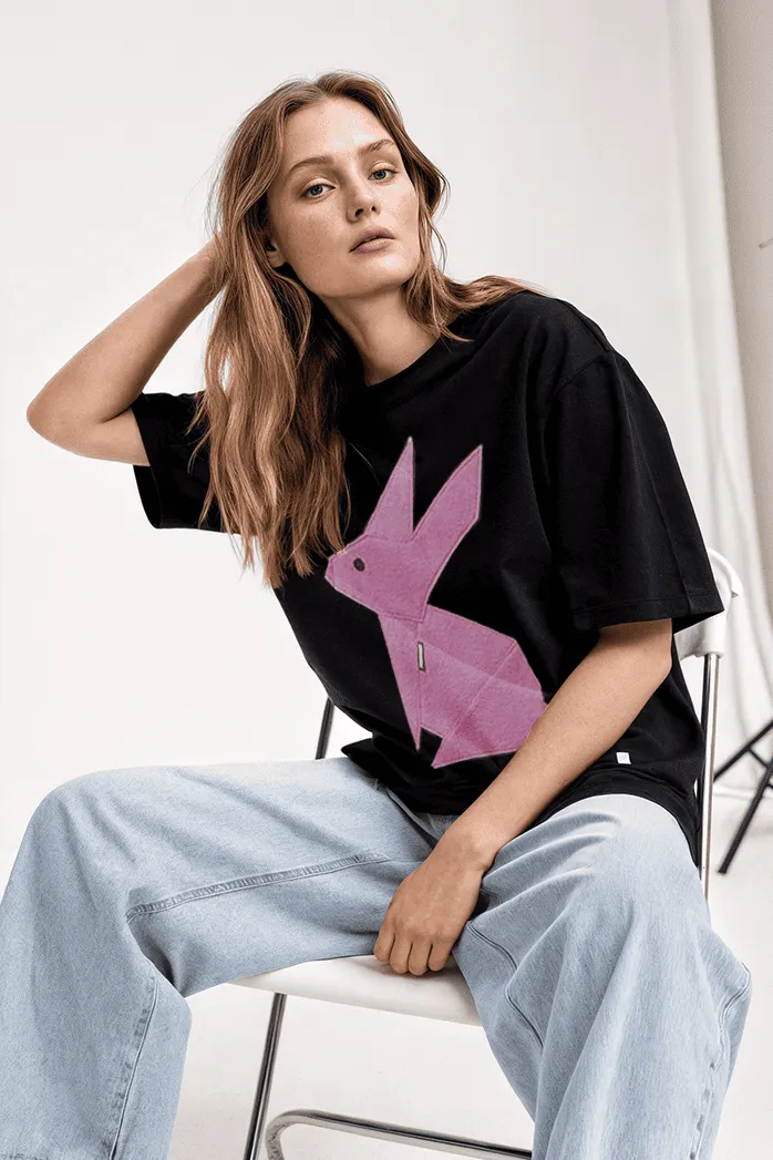 Футболка-блузка из футера ONESIZE, черная