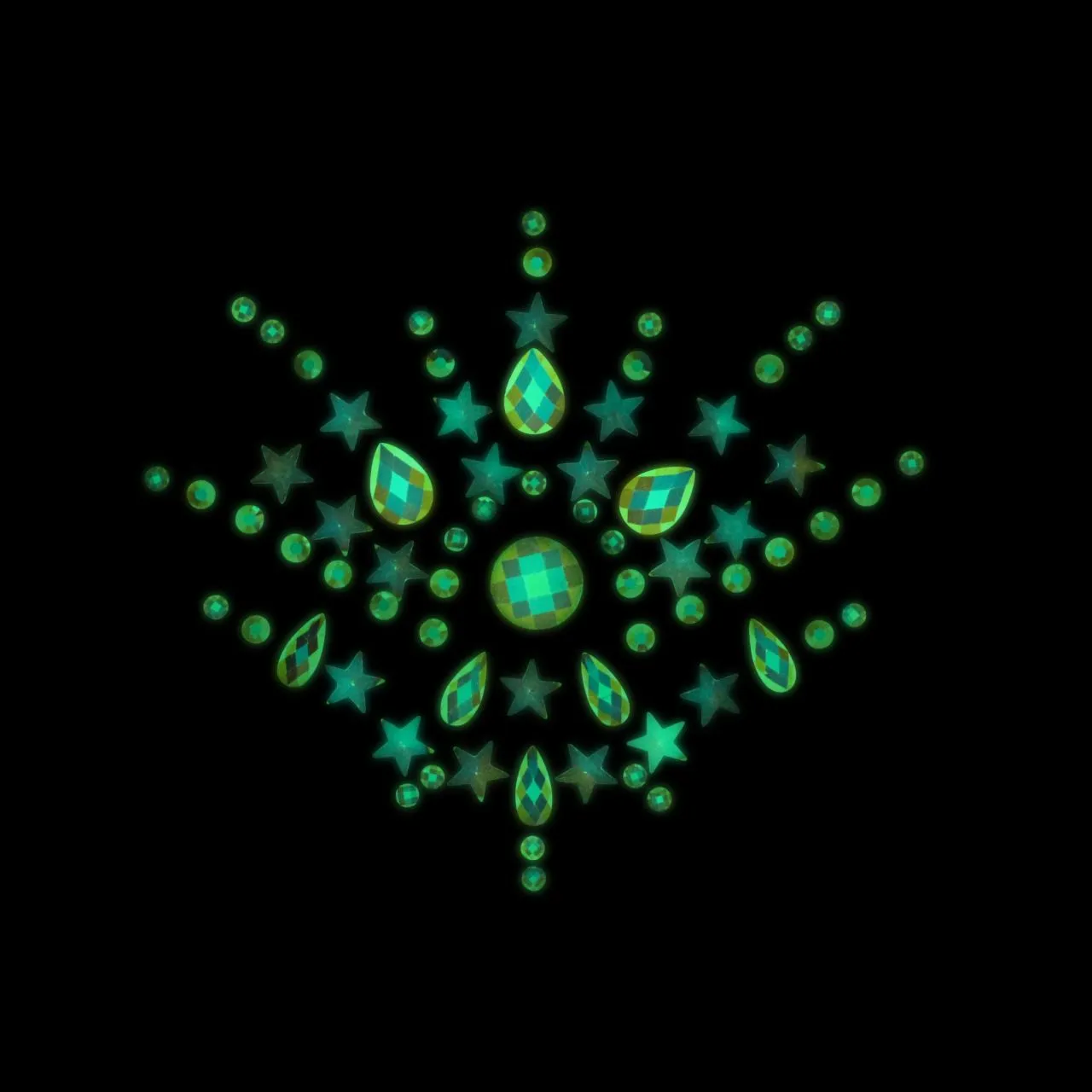 декоративное украшение (камни) на клеевой основе body jewelry stickers - chest - glow in the dark - в Москве