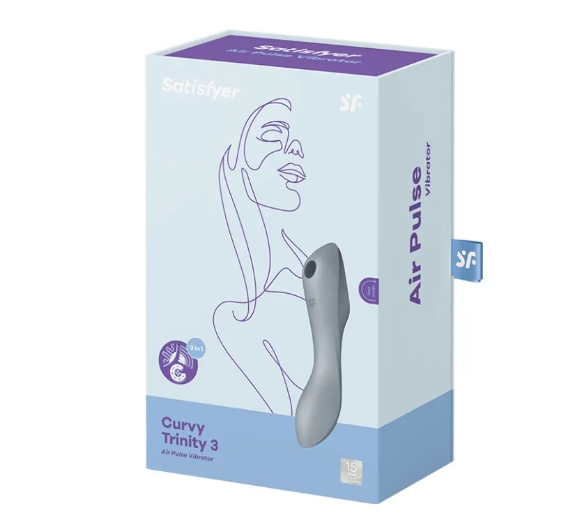 вакуумный массажер satisfyer curvy trinity 3 bluegrey 036533sa в Москве
