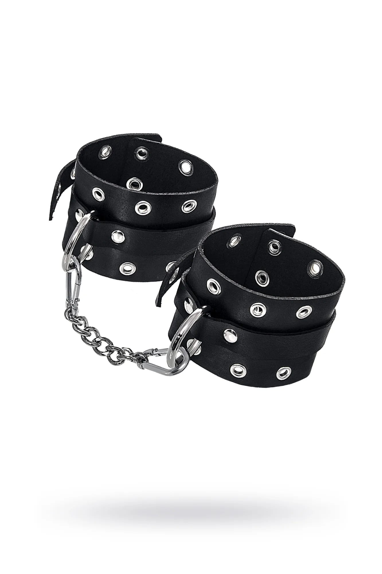 наручники pecado bdsm, однослойные с люверсами, натуральная кожа, черные в Москве