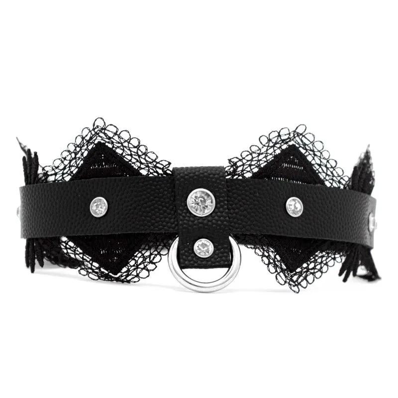 Чокер с кружевом PinkRabbit чёрный