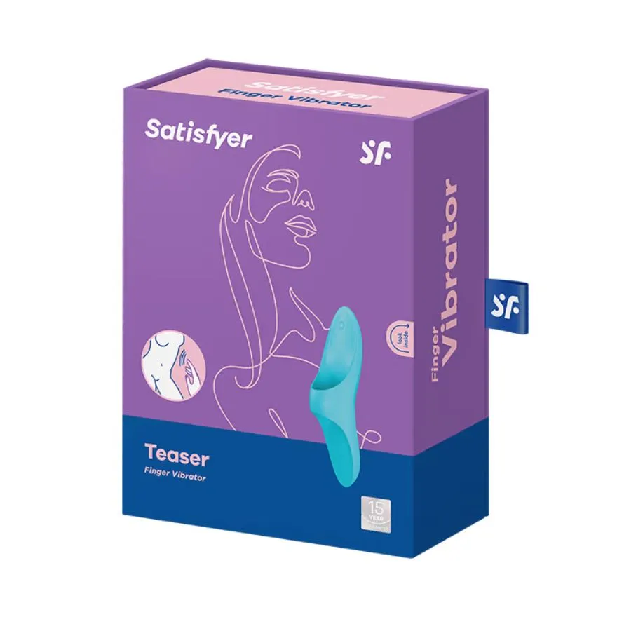 мини-вибратор на палец satisfyer teaser light, голубой в Москве
