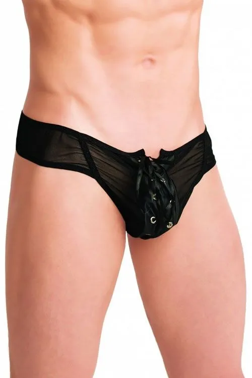 Эротическое трусы мужские flirton со шнуровкой, черные в Москве
