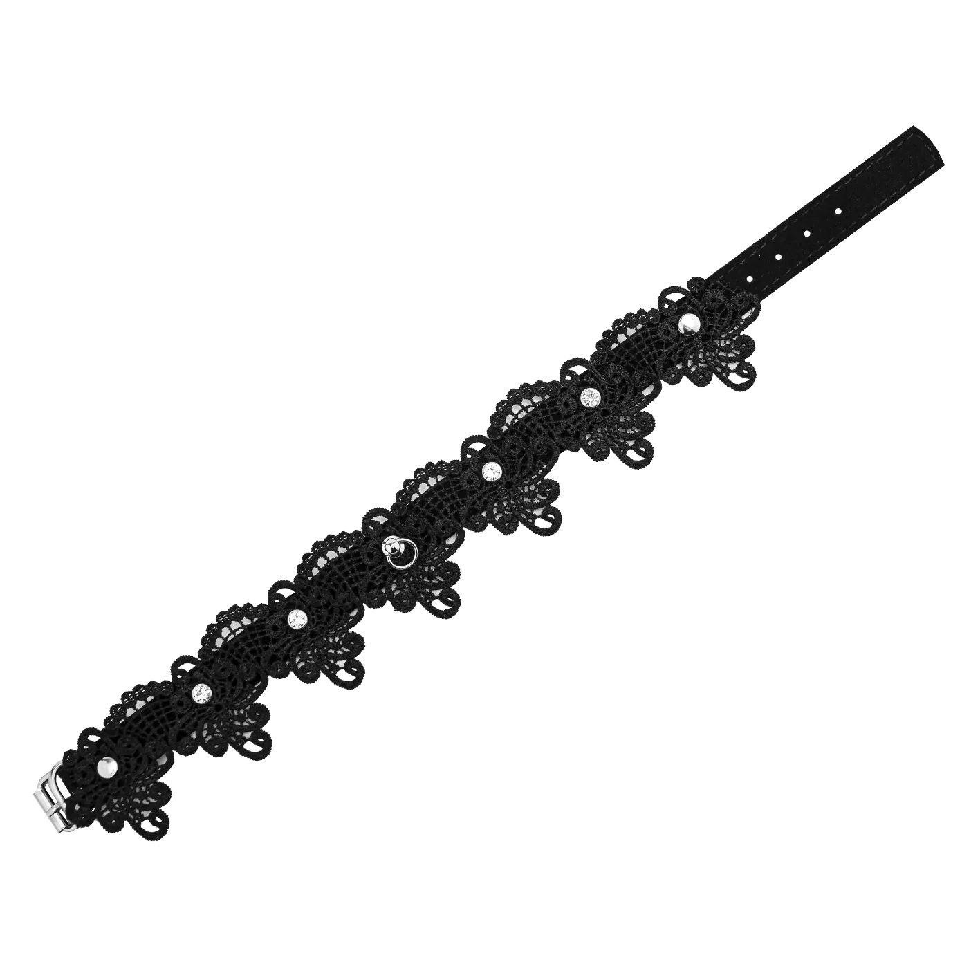 чокер pinkrabbit шарм кружевной со стразами, чёрный в Москве