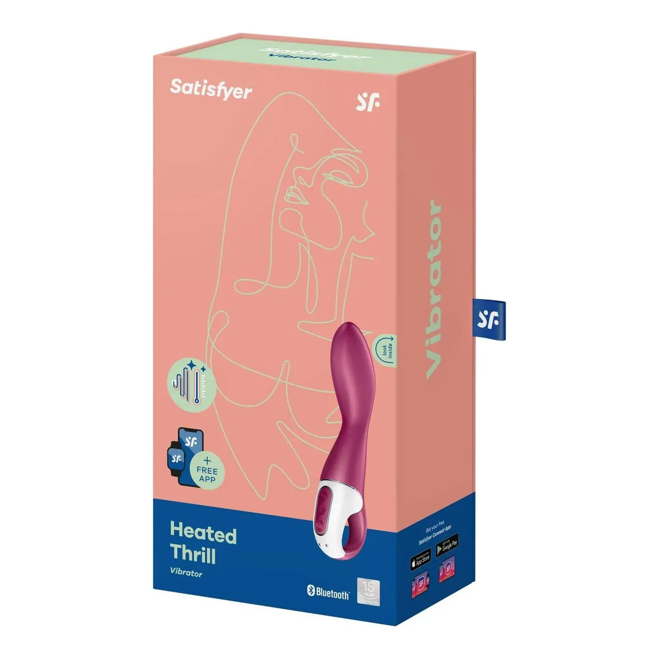 вибромасажер satisfyer heated thrill с подогревом и приложением, розовый в Москве
