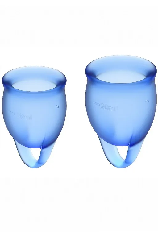 набор менструальных чаш satisfyer feel confident menstrual cup (dark blue) в Москве