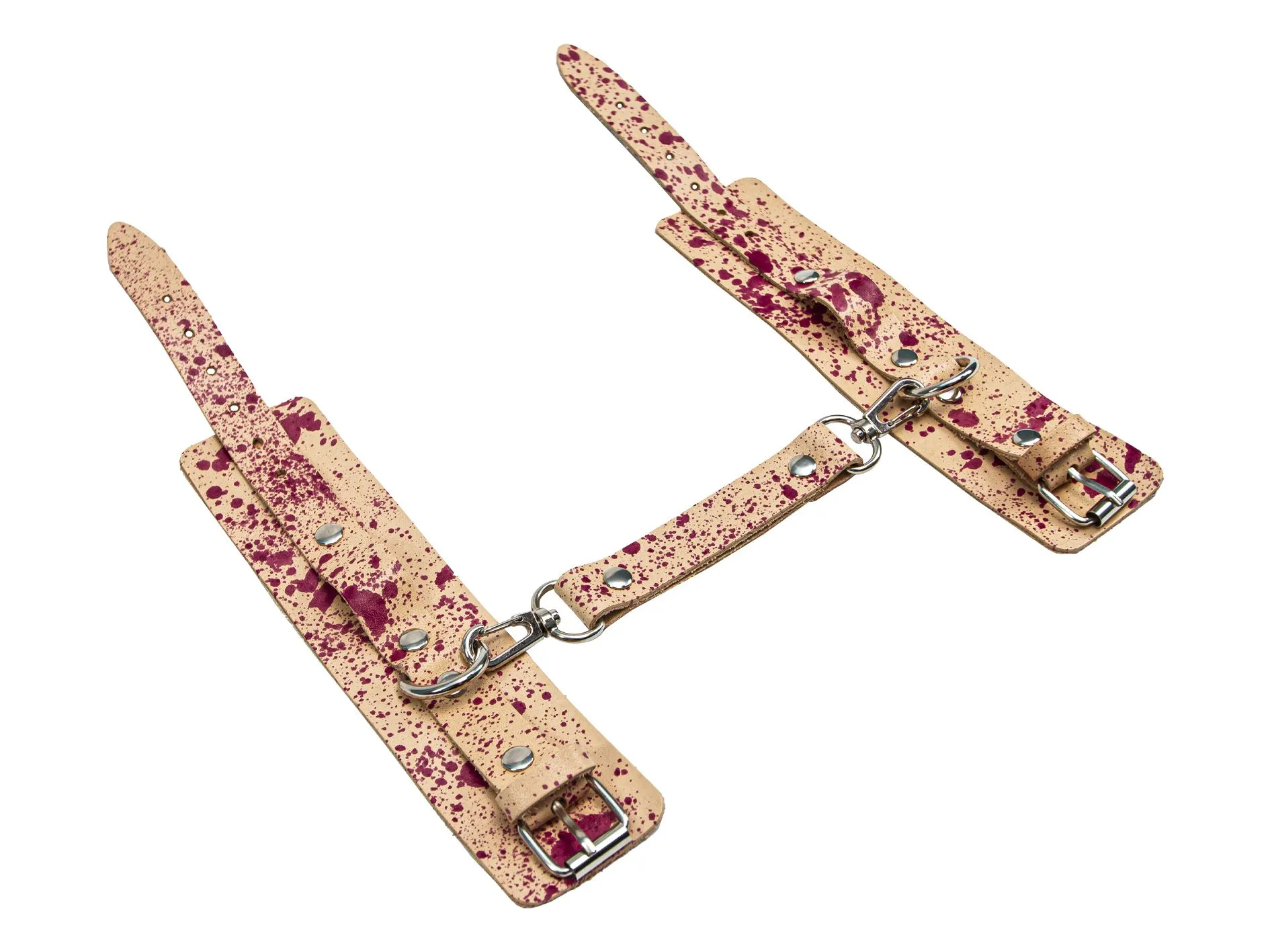 наручники широкие сплэш ручная окраска, красные брызги в Москве