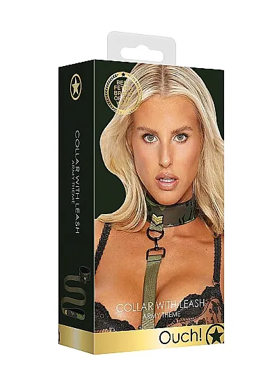 ошейник с поводком collar with leash - army theme в Москве