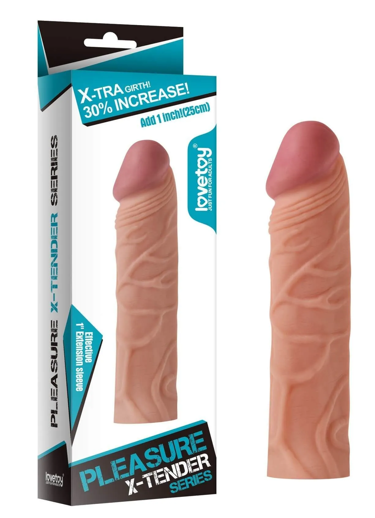 удлиняющая насадка lovetoy pleasure x-tender, телесная в Москве