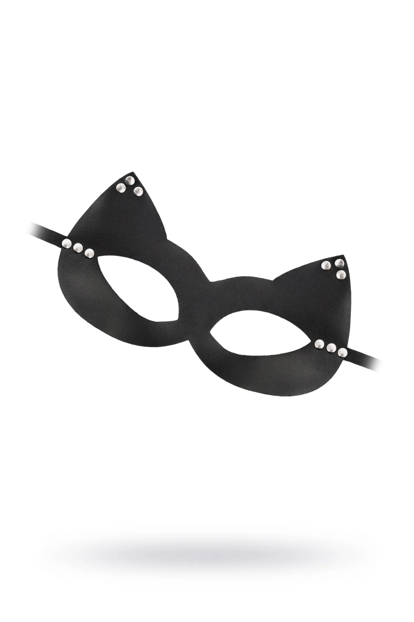 маска штучки-дрючки «кошка» с заклепками, кожа, черная в Москве