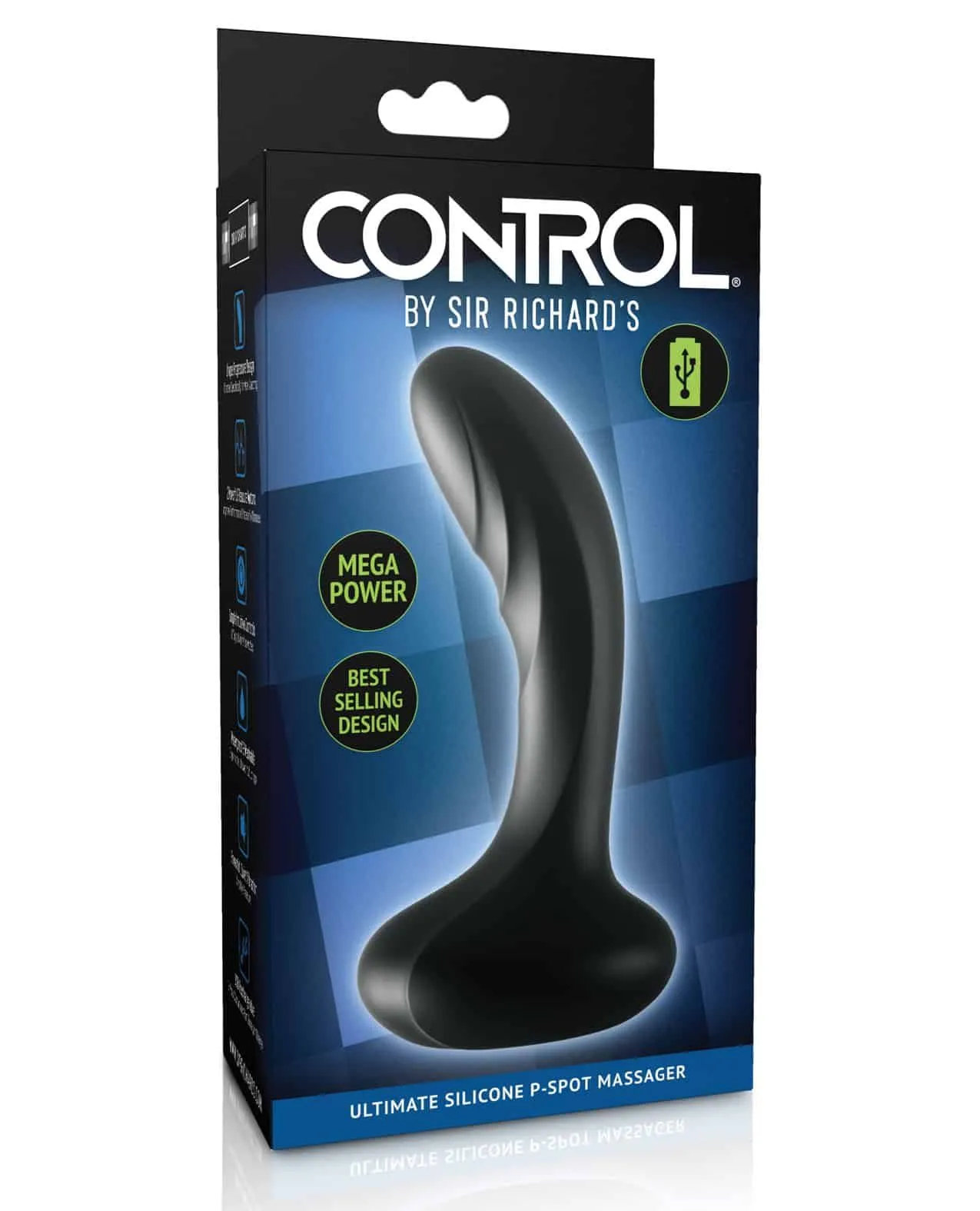 анальный вибростимулятор изогнутый control by sir richards silicone pspot massager, черный в Москве