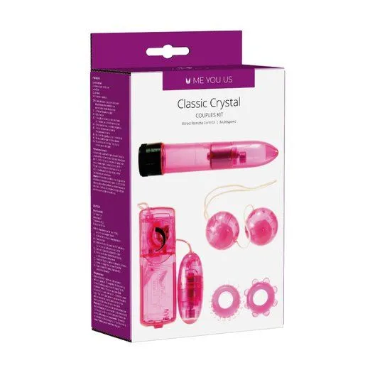вибромассажер для пар в наборе с насадками me you us classic crystal couples kit pink в Москве