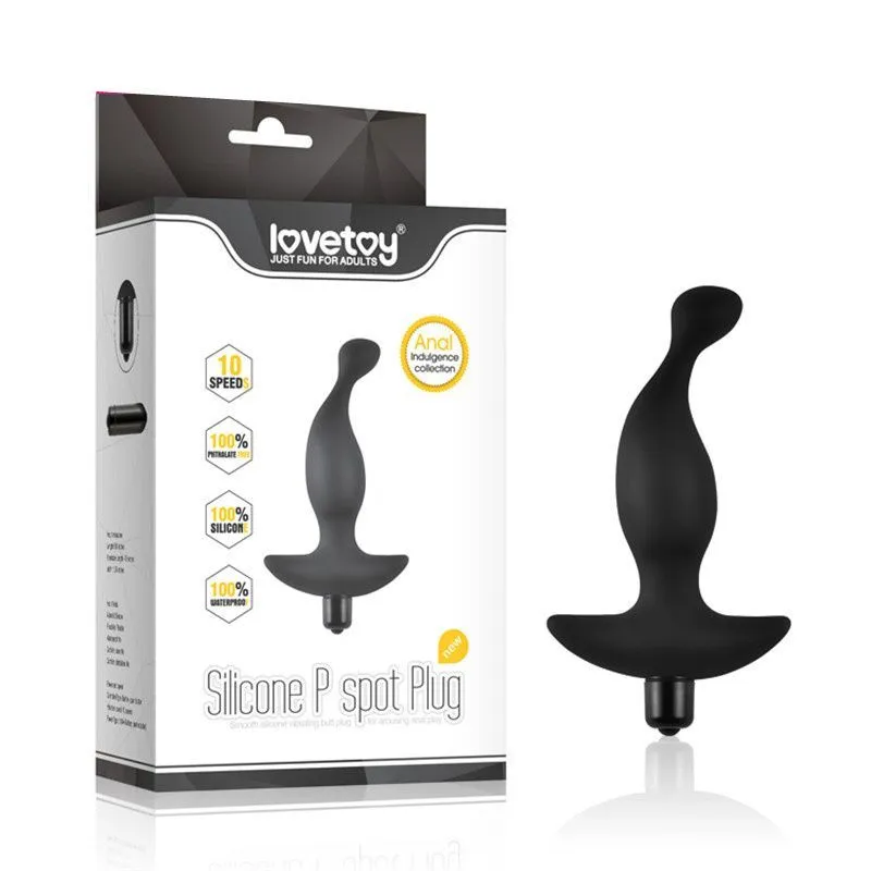 анальная пробка фигурная lovetoy p spot plug, чёрная в Москве