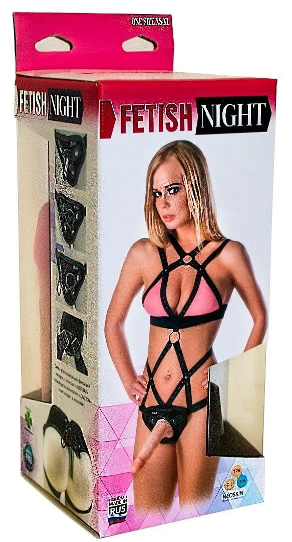 костюм бдсм lovetoy унистрап со шнуровкой, 2 насадки в Москве