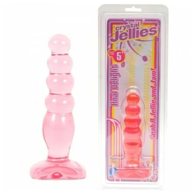 анальная елочка doc johnson crystal jellies anal delight, розовая в Москве