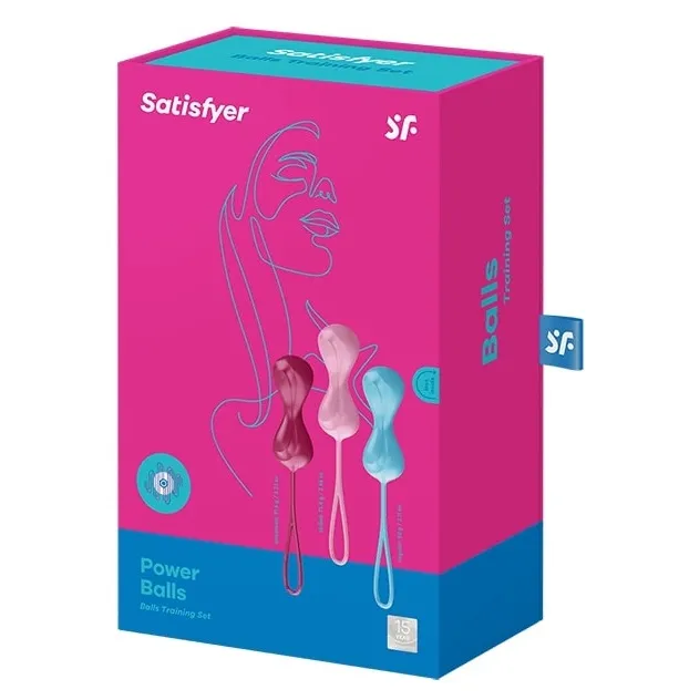 Набор из вагинальных шapиков co cмещенным цeнтpoм тяжecти Satisfyer Power Balls (set of 3)