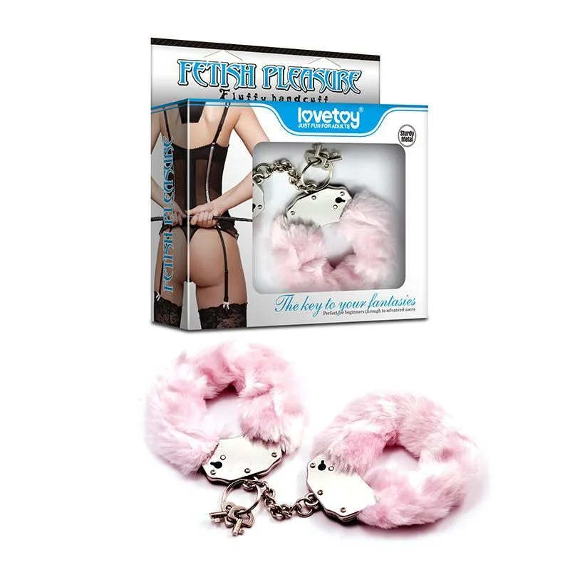 наручники декоративные lovetoy fetish pleasure fluffy handcuffs, розовые в Москве