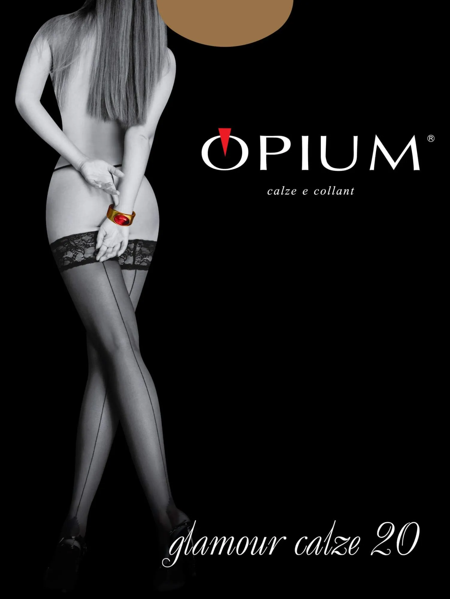 Чулки Opium Glamour Calze 20 den телесные, размер 3