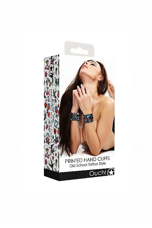 наручники на цепочке printed hand cuffs old school tattoo style в Москве