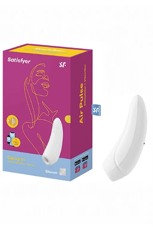 Вакуумно-волновой стимулятор Satisfyer Curvy 1+ с возможностью управления через приложение - белый