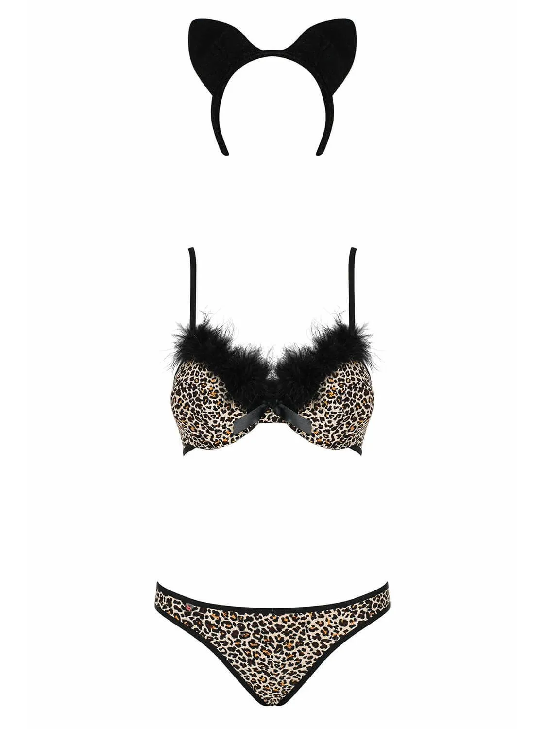 Эротическое комплект нижнего белья obsessive cheetia с хвостиком и ушками в Москве
