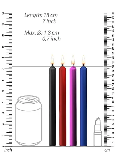 набор разноцветных восковых bdsm-свечей teasing wax candles large в Москве