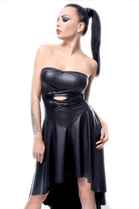 Эротическое платье с асимметричной юбкой и шнуровкой на спине demoniq demeter, черное в Москве