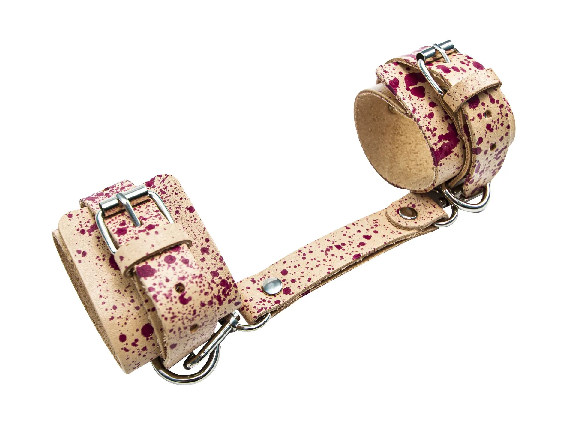 наручники широкие сплэш ручная окраска, красные брызги в Москве