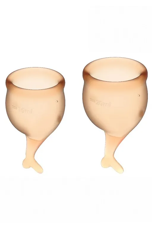 набор менструальных чаш satisfyer feel secure menstrual cup (orange) в Москве