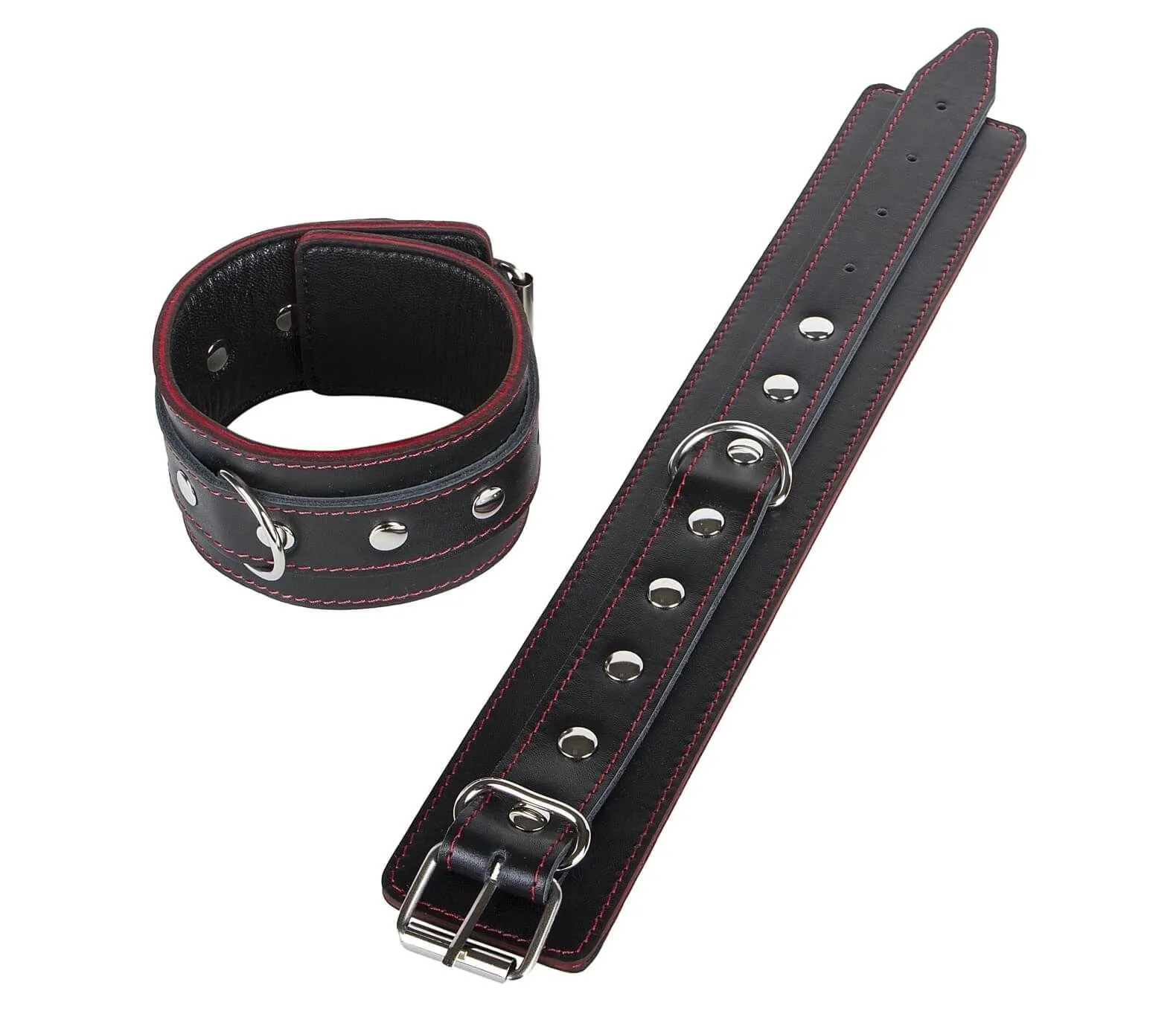 поножи декоративные tm fire horse с красной отстрочкой, черные в Москве