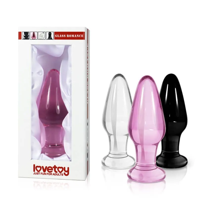 анальная пробка lovetoy glass romance 11, прозрачная в Москве