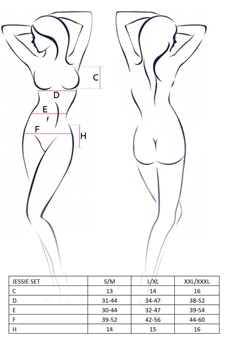 Эротическое комплект белья lapin rose jessie черный, s-m в Москве