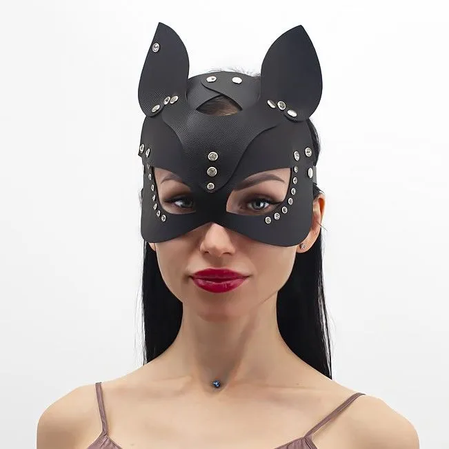 маска кошки со стразами pinkrabbit , чёрная в Москве
