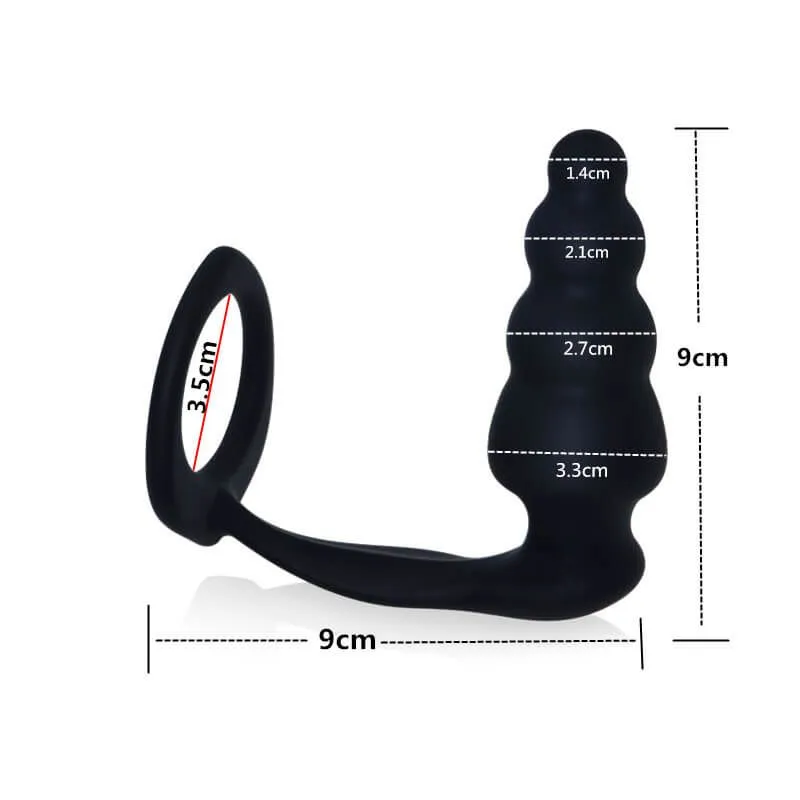 анальная пробка lovetoy combo master cockring plug, черная в Москве