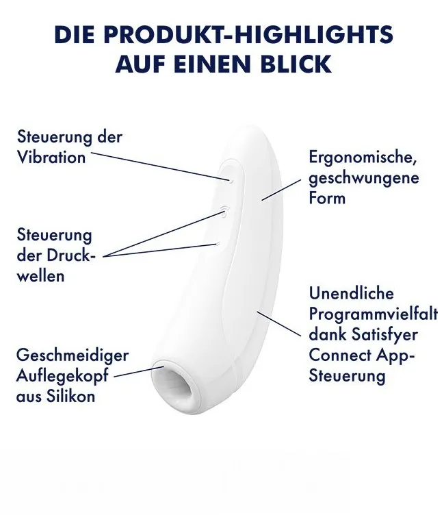 вакуумно-волновой стимулятор satisfyer curvy 1+ с возможностью управления через приложение - белый в Москве